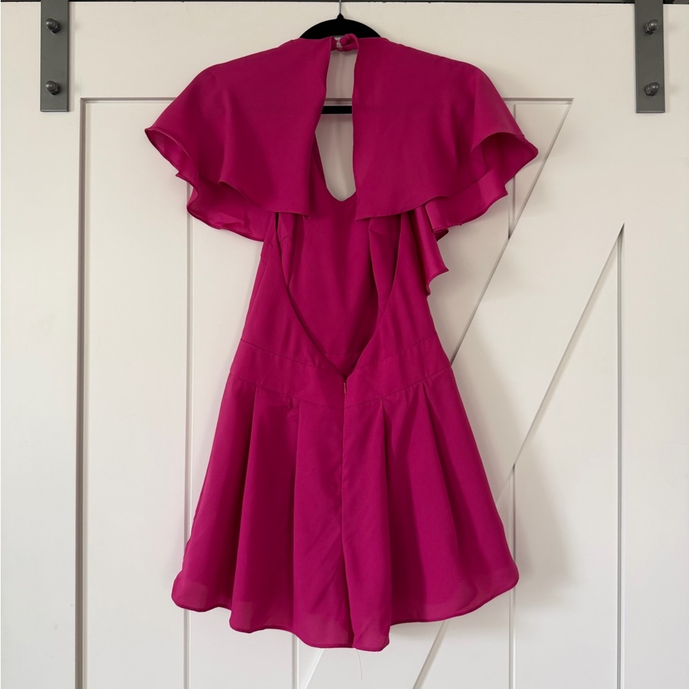 Ark & Co Hot Pink Ruffle Romper - Picture 3 of 6